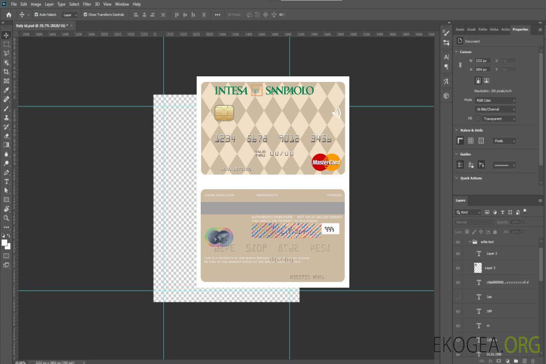 Italie Intesa Sanpaolo mastercard template Italie Intesa Sanpaolo mastercard template